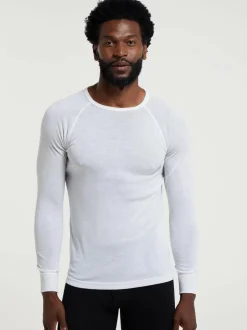 Mountain Warehouse Merino Mens Round Neck Thermal Top White Outlet