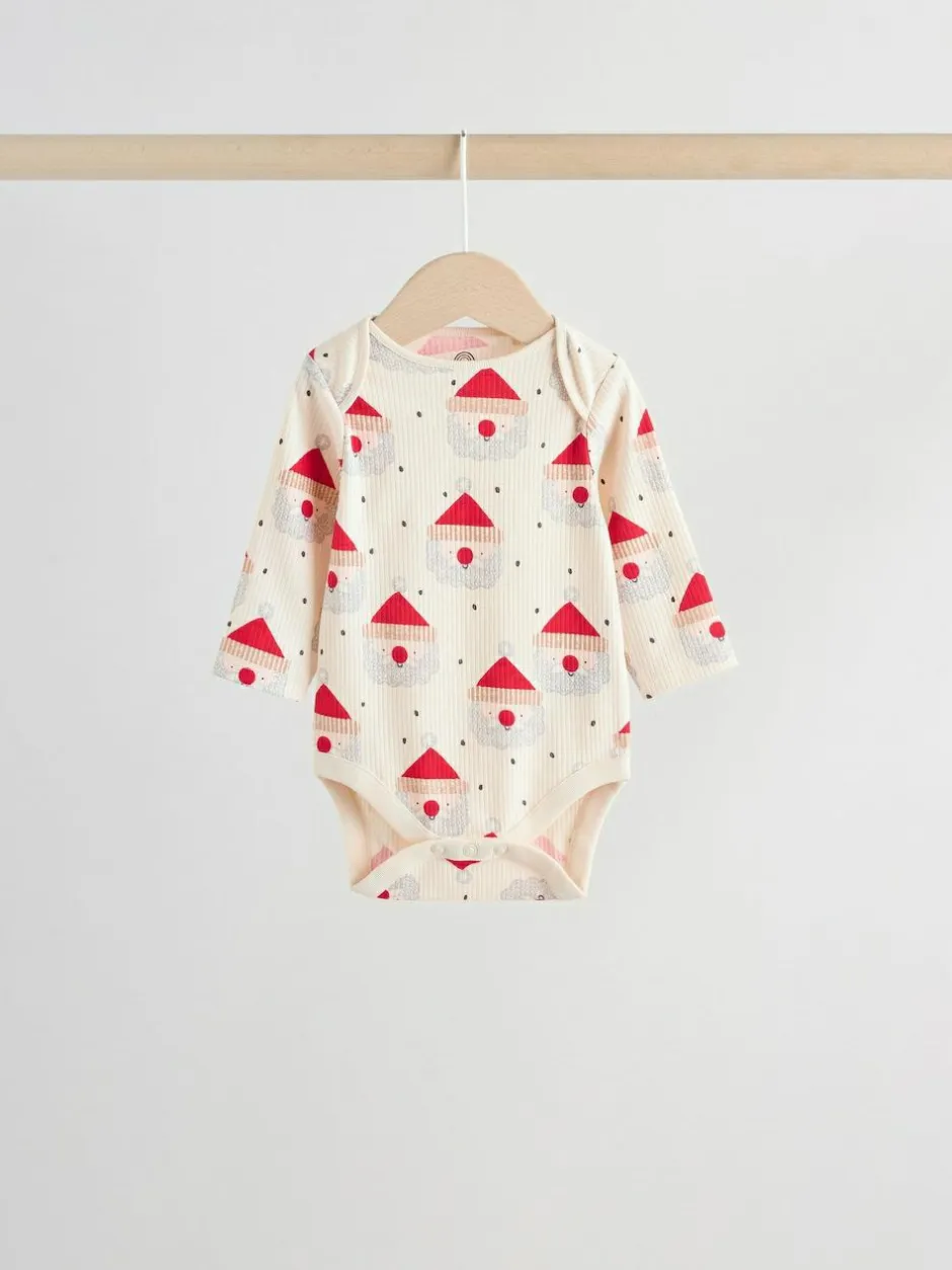 Next Multi Baby Christmas Bodysuits 3 Pack