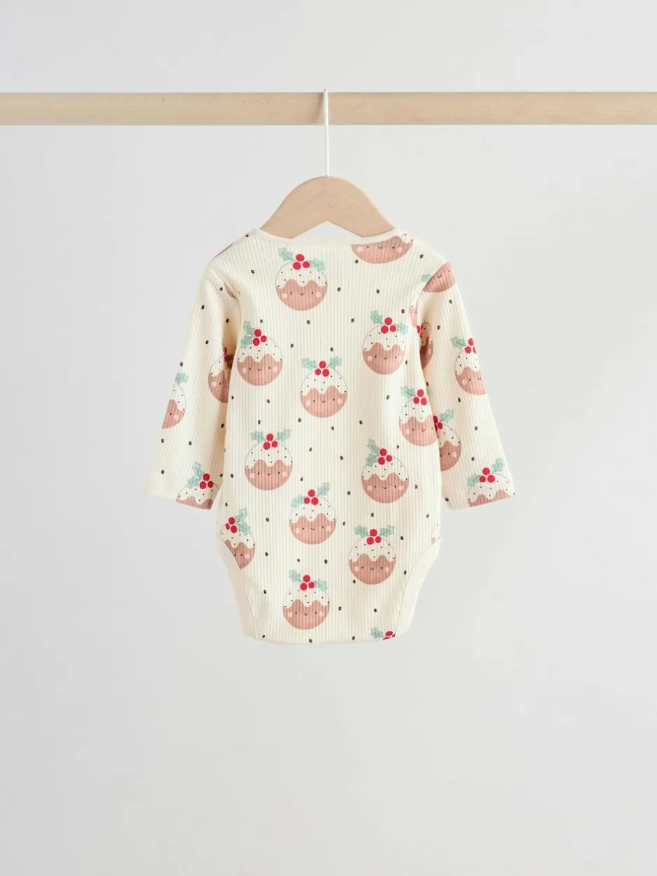 Next Multi Baby Christmas Bodysuits 3 Pack