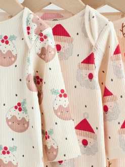 Next Multi Baby Christmas Bodysuits 3 Pack