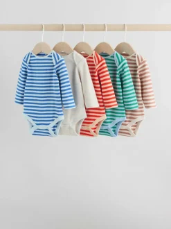 Next Baby Long Sleeve Bodysuits 5 Pack Multi New