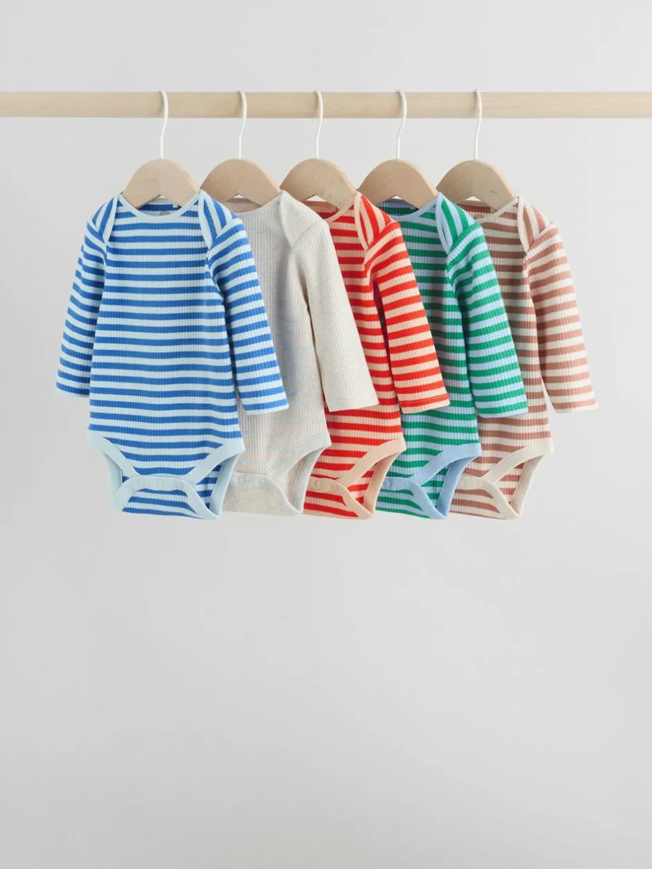 Next Baby Long Sleeve Bodysuits 5 Pack Multi New