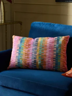 Next 40 x 59cm Cut Velvet Rio Blocks Cushion Multi Bright New