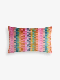 Next 40 x 59cm Cut Velvet Rio Blocks Cushion Multi Bright New