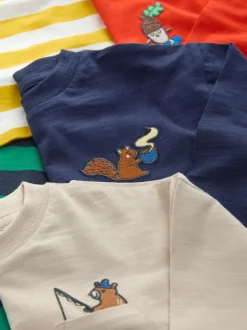 Next Multi Bright Animals Long Sleeve T-Shirts 5 Pack (3mths-7yrs) Hot