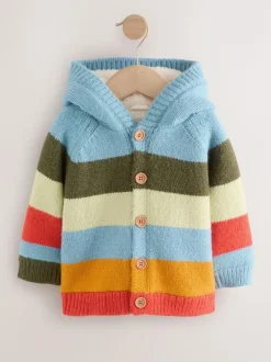 Next Multi Bright Stripe Character Cardigan (3mths-7yrs) New