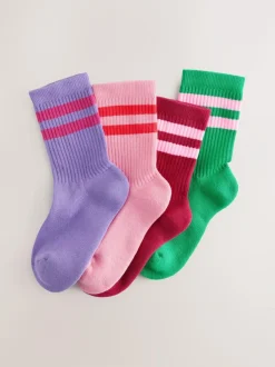 Next Cotton Rich Cushioned Sole Ankle Socks 4 Pack Multi New