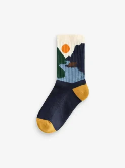 Next Multi Cushioned Footbed Cotton Rich Ribbed Tipped Socks 5 Pack