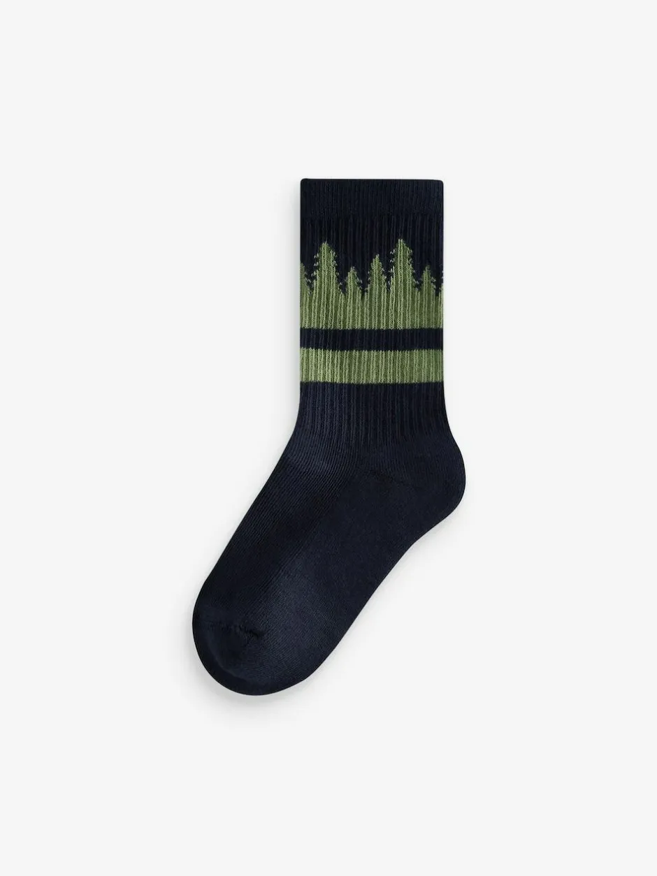 Next Multi Cushioned Footbed Cotton Rich Ribbed Tipped Socks 5 Pack