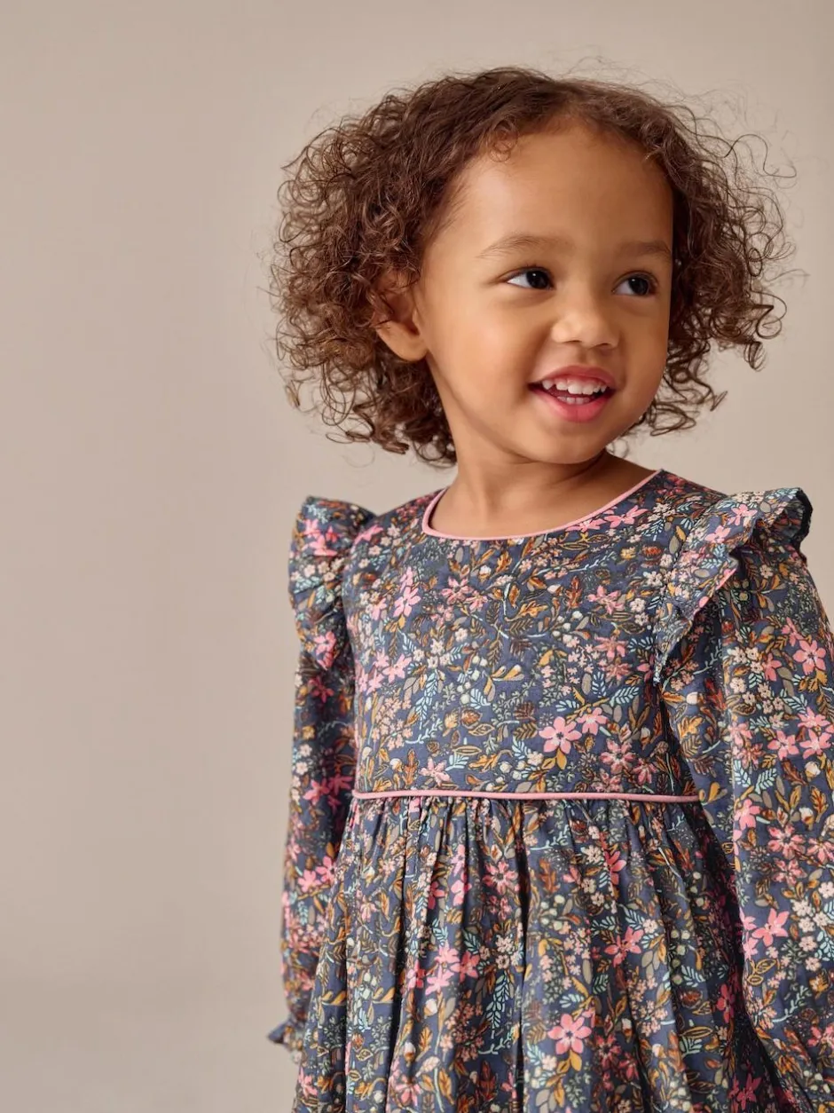 Next Frill Long Sleeve Dress (3mths-8yrs) Multi Ditsy New