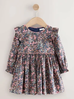 Next Frill Long Sleeve Dress (3mths-8yrs) Multi Ditsy New