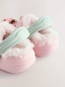 Next Faux Fur Lined Clog Slippers Multi New