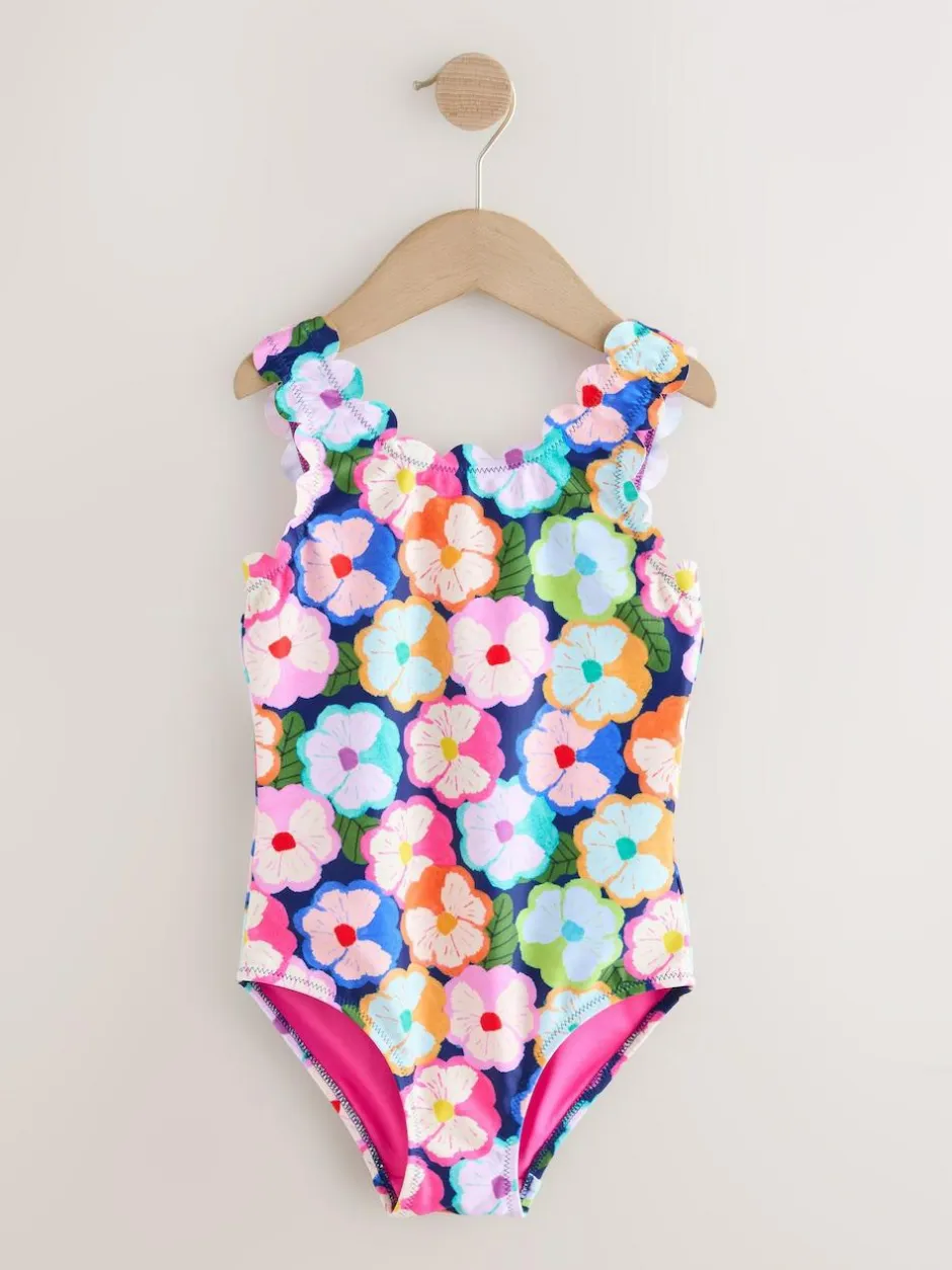 Next Scallop Edge Swimsuit (3-16yrs) Multi Floral Sale