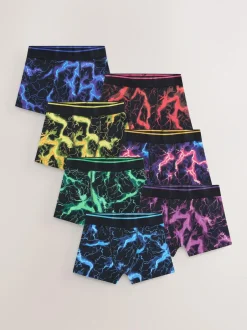 Next Boxers 7 Pack (3-16yrs) Multi Lightning Print New
