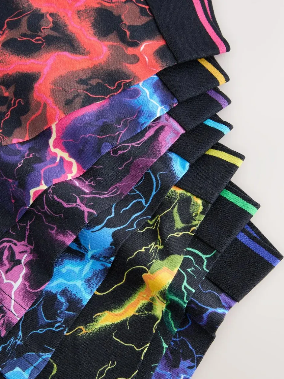 Next Boxers 7 Pack (3-16yrs) Multi Lightning Print New