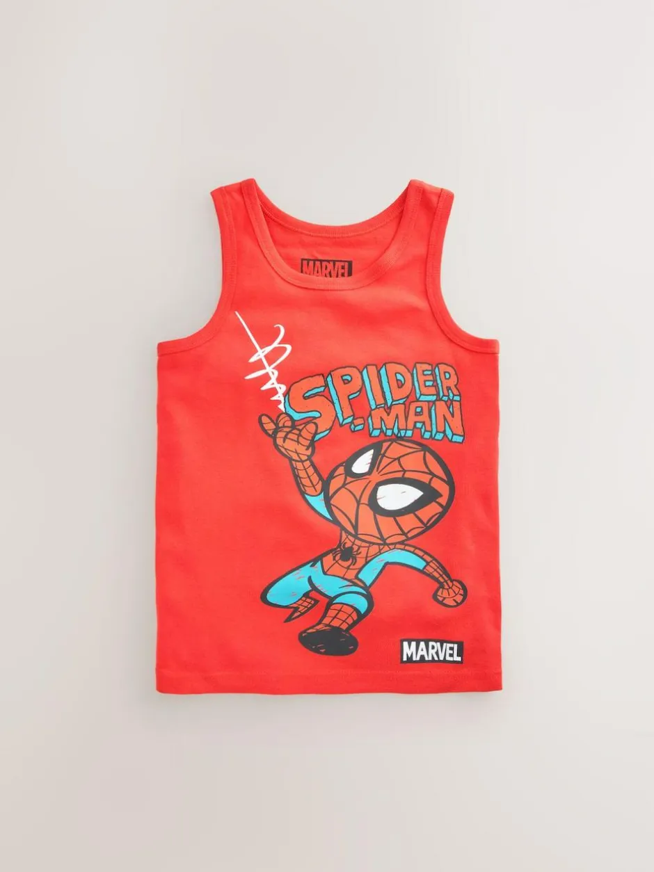 Next Multi Marvel 100% Cotton Vests 3 Pack (1.5-12yrs)
