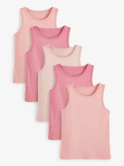 Next Multi Pastel 100% Cotton Vests 5 Pack (1.5-16yrs)