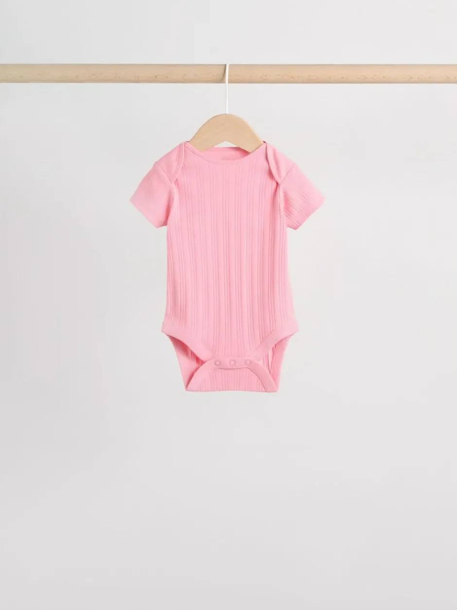 Next Multi Pastel 5 Pack Short Sleeve Baby Bodysuits Best