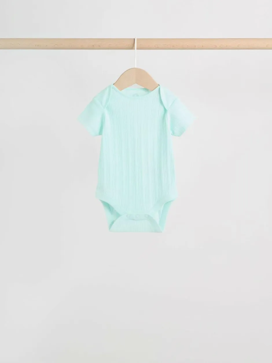Next Multi Pastel 5 Pack Short Sleeve Baby Bodysuits Best
