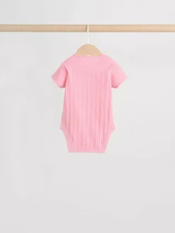 Next Multi Pastel 5 Pack Short Sleeve Baby Bodysuits Best