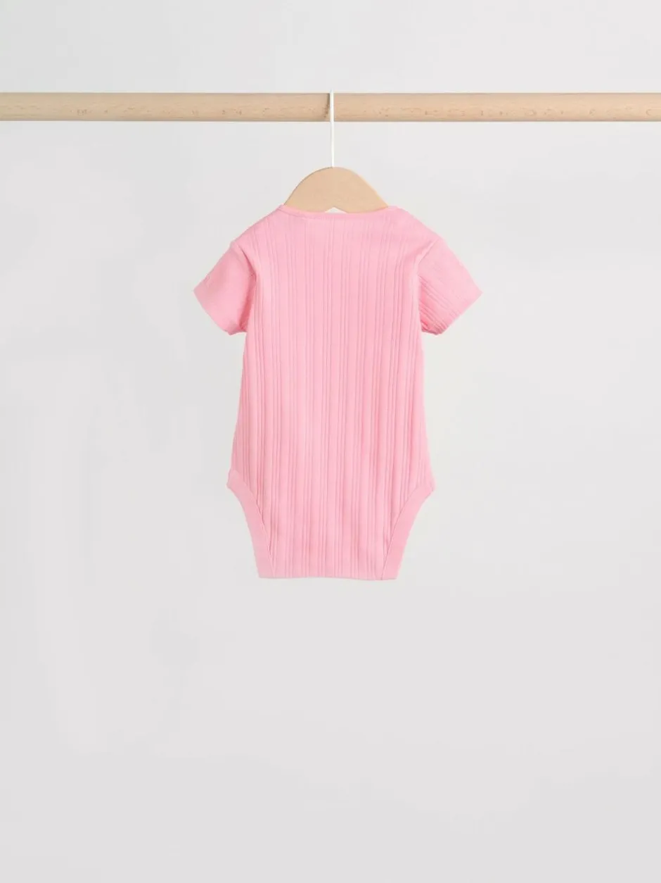 Next Multi Pastel 5 Pack Short Sleeve Baby Bodysuits Best