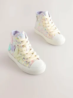 Next High Top Trainers Multi Pastel Glitter Butterfly Discount