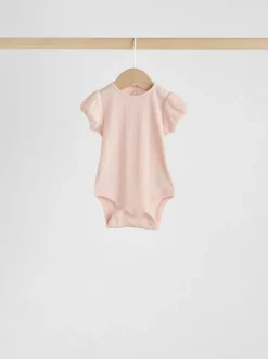 Next Multi Pastel Short Sleeve Pointelle Baby Bodysuits 5 Pack Hot