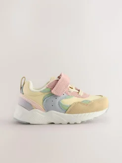 Next Standard Fit (F) Elastic Lace Touch Fasten Trainers Multi Pastel Best