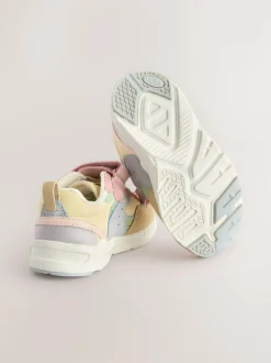 Next Standard Fit (F) Elastic Lace Touch Fasten Trainers Multi Pastel Best