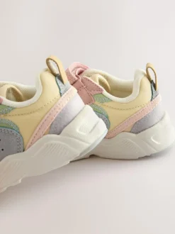 Next Standard Fit (F) Elastic Lace Touch Fasten Trainers Multi Pastel Best