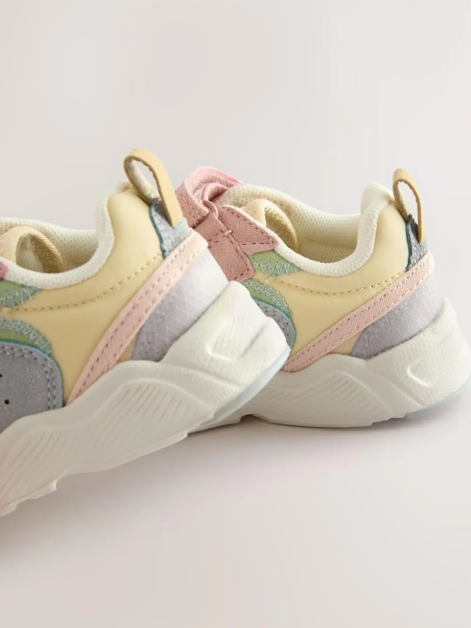 Next Standard Fit (F) Elastic Lace Touch Fasten Trainers Multi Pastel Best