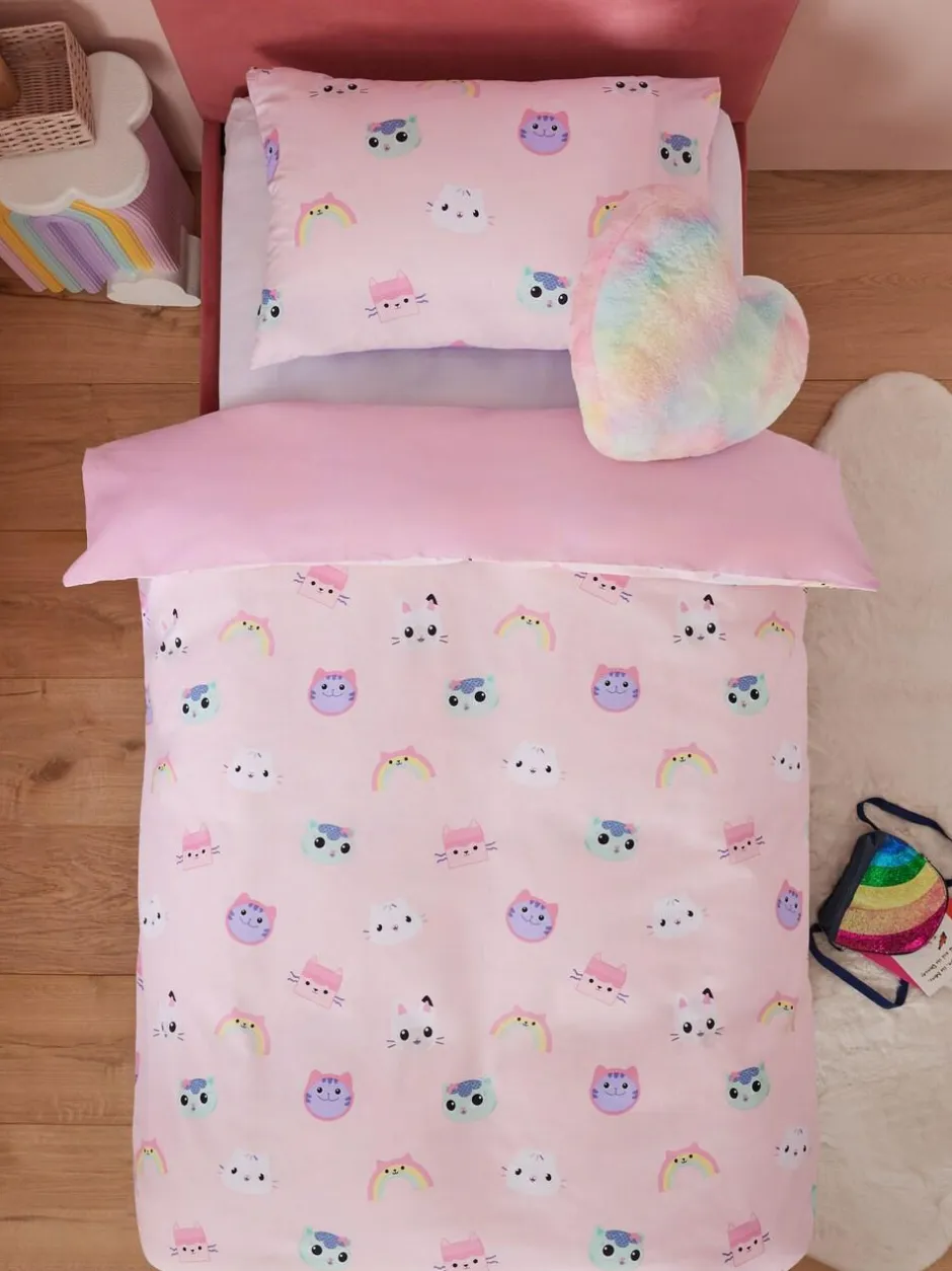 Next Multi Pink Gabby's Dollhouse Rainbow Duvet Cover and Pillowcase Set Online