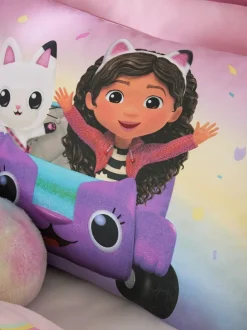 Next Multi Pink Gabby's Dollhouse Rainbow Duvet Cover and Pillowcase Set Online