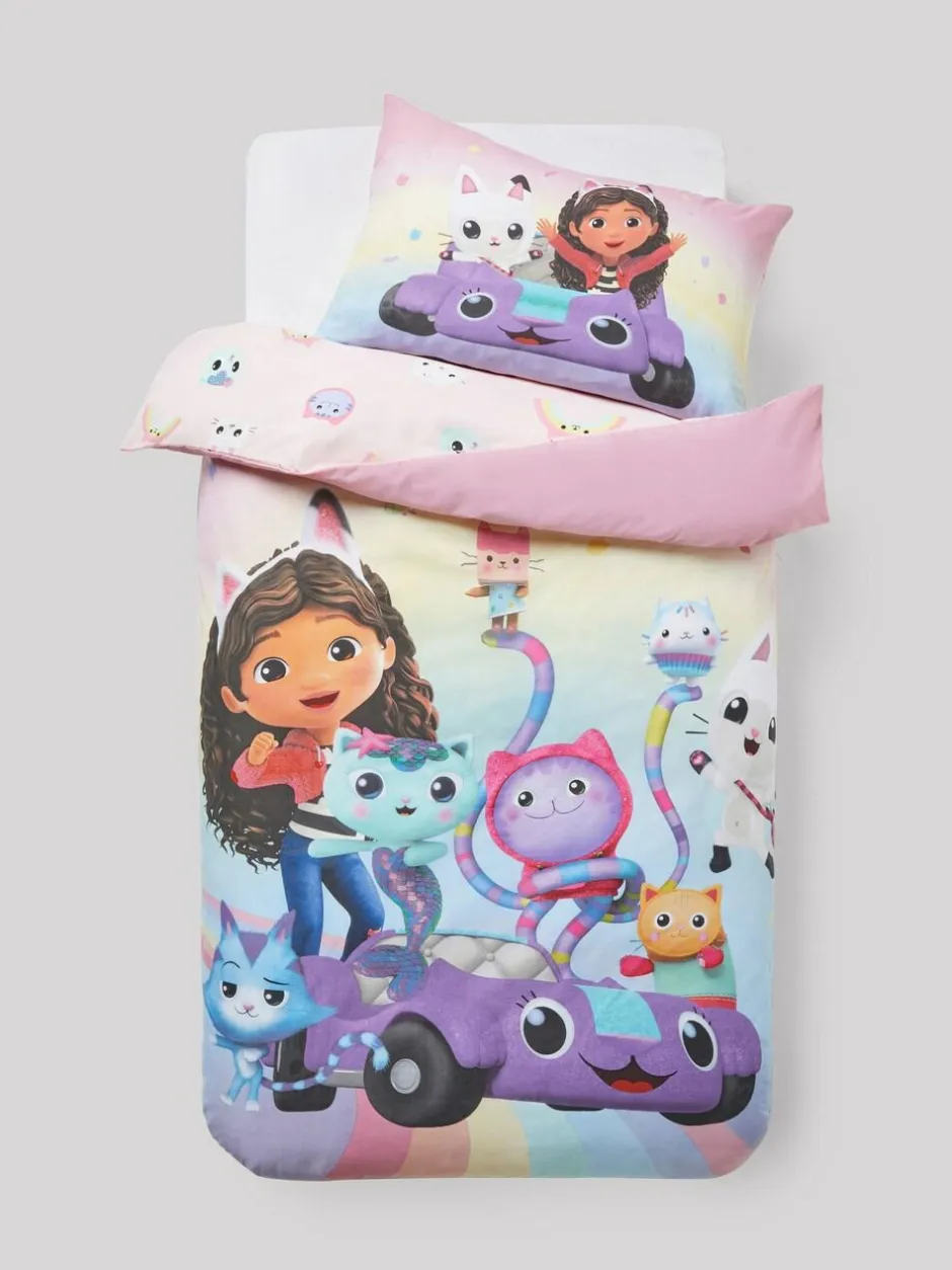 Next Multi Pink Gabby's Dollhouse Rainbow Duvet Cover and Pillowcase Set Online