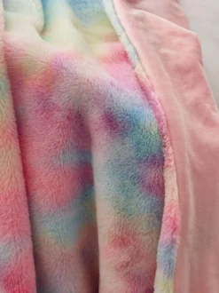 Next Multi Rainbow Ombre Rainbow Ombre Faux Fur Throw