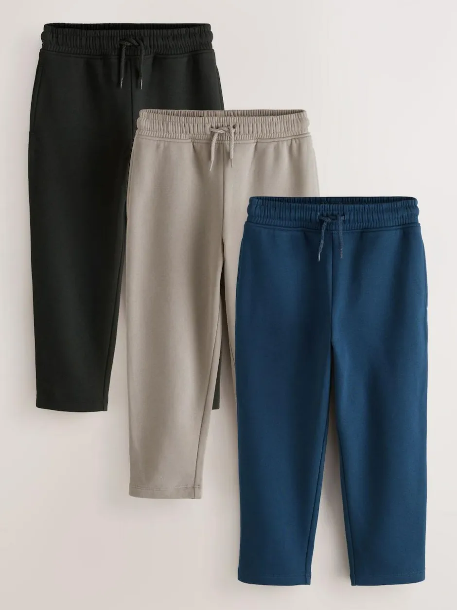 Next Multi Regular fit 3 Pack Non Cuff Regular Fit Joggers (3-16yrs) Discount