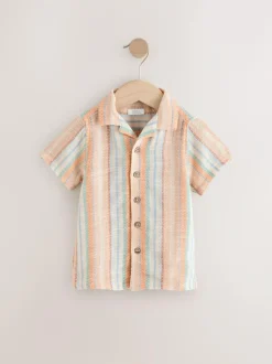 Next Short Sleeves Textured Shirt (3mths-7yrs) Multi Online