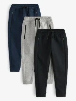 Next Slim Fit Zip Joggers 3 Pack (3-16yrs) Multi