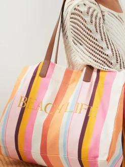 Next Multi Striped Beach Bag Clearance