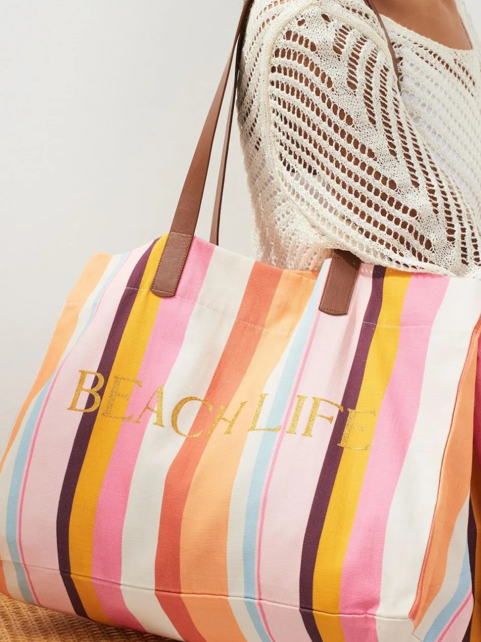 Next Multi Striped Beach Bag Clearance