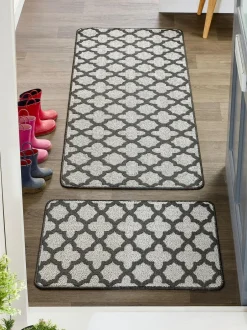 My Mat Moroccan Tile Runner Charcoal Outlet