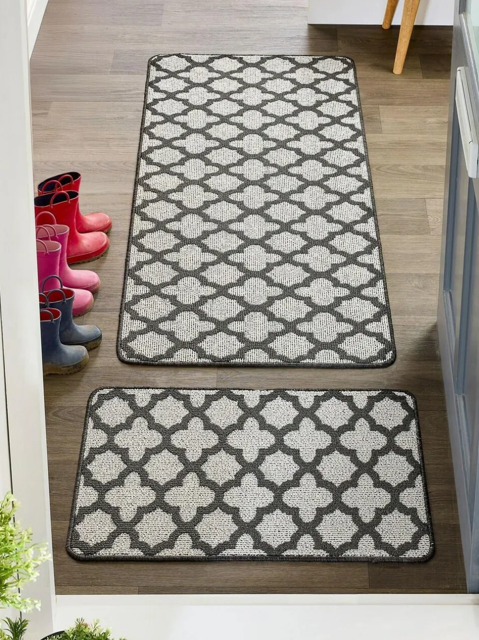 My Mat Moroccan Tile Runner Charcoal Outlet