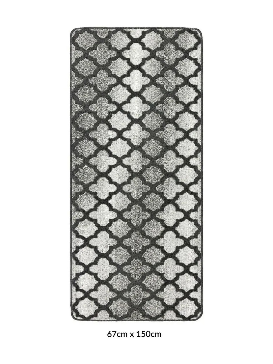 My Mat Moroccan Tile Runner Charcoal Outlet