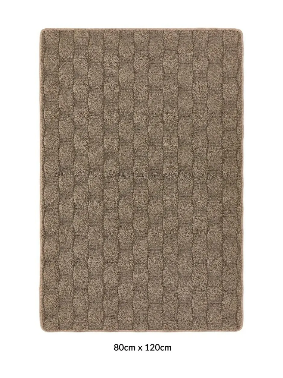 My Mat Sculptured Basketweave Rug Mink New