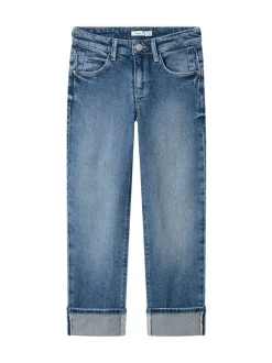 Name It Blue Straight Leg Fold Up Jeans Hot