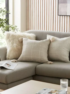 Next Natural 50 x 50cm Ashton Chenille Cushion Clearance