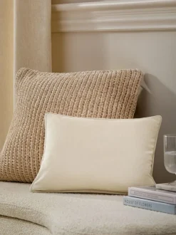 Next 30 x 40cm Matte Velvet Cushion Natural Best