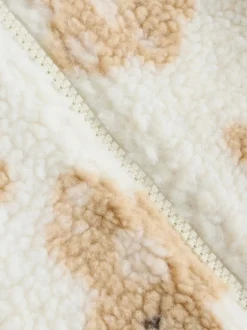 Next Natural Bear Borg All Over Printed Baby Pramsuit (0-18mths)