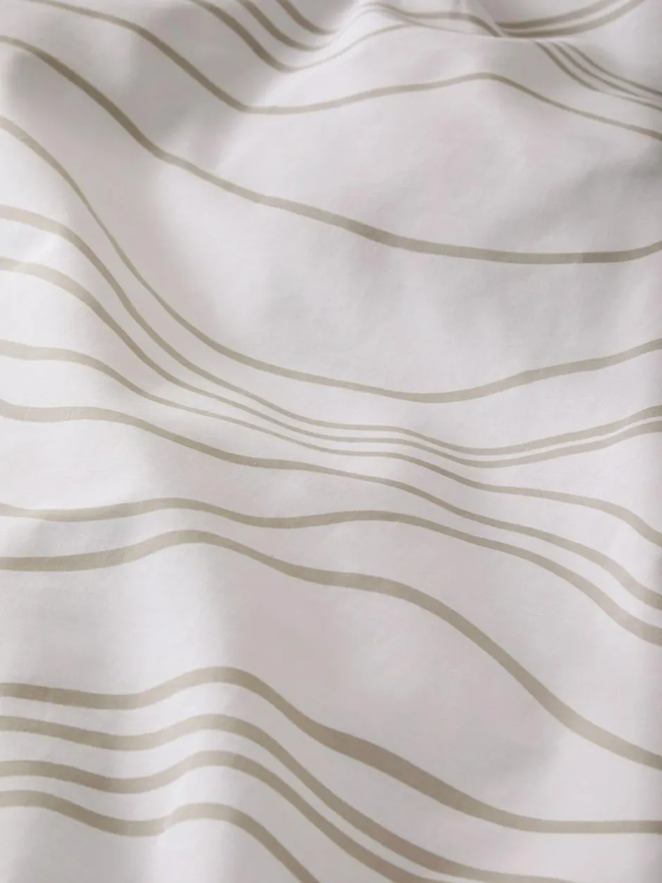 Next 2 Pack Reversible Duvet Cover and Pillowcase Set Natural Beige/White Wave Clearance