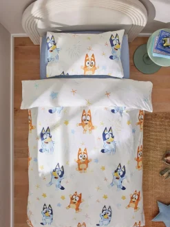 Next Natural Bluey and Friends 100% Cotton Duvet Cover and Pillowcase Set Hot